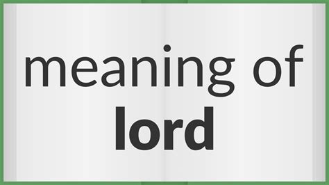 what lord means.